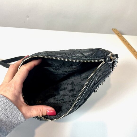Michael Kors Susannah Quilted Messenger Bag Womens Black Leather Chain Strap - Picture 4 of 11